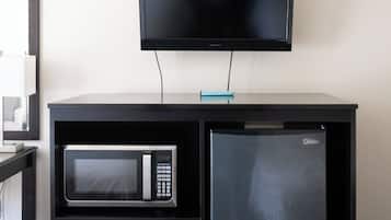 Desk, blackout drapes, soundproofing, iron/ironing board