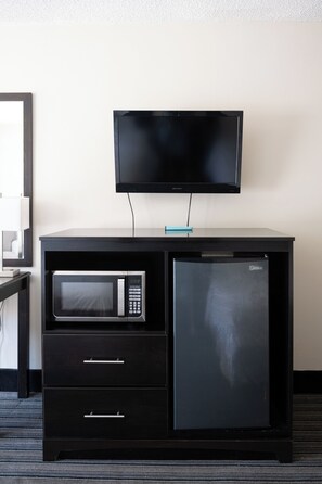 Desk, blackout curtains, soundproofing, iron/ironing board