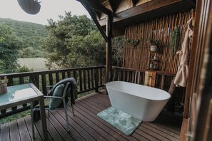 Cabana standard, 1 quarto, vista para o vale | Terraço/pátio