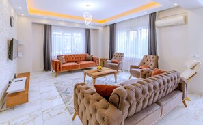 Villa, 2 Bedrooms, Sauna, Garden View | Living area | LCD TV, DVD player, ping pong - Dundar Thermal Villa Otel (Afyonkarahisar)
