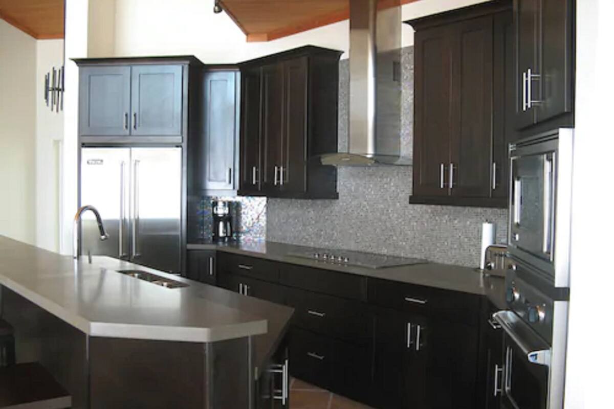 fridge, microwave, coffee/tea maker, paper towels