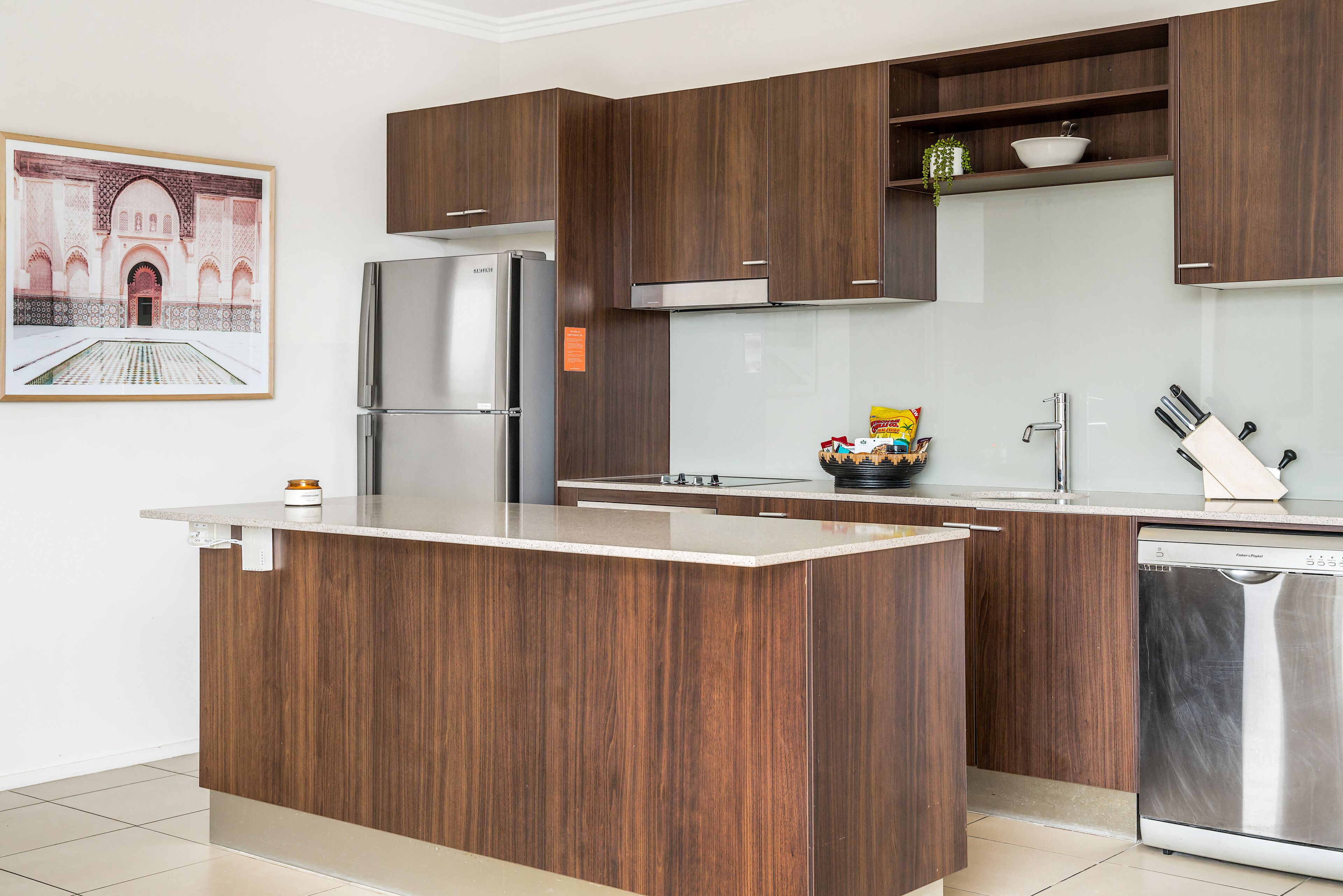 three bedroom deluxe apartment | private kitchen | fridge, coffee/tea maker, electric kettle