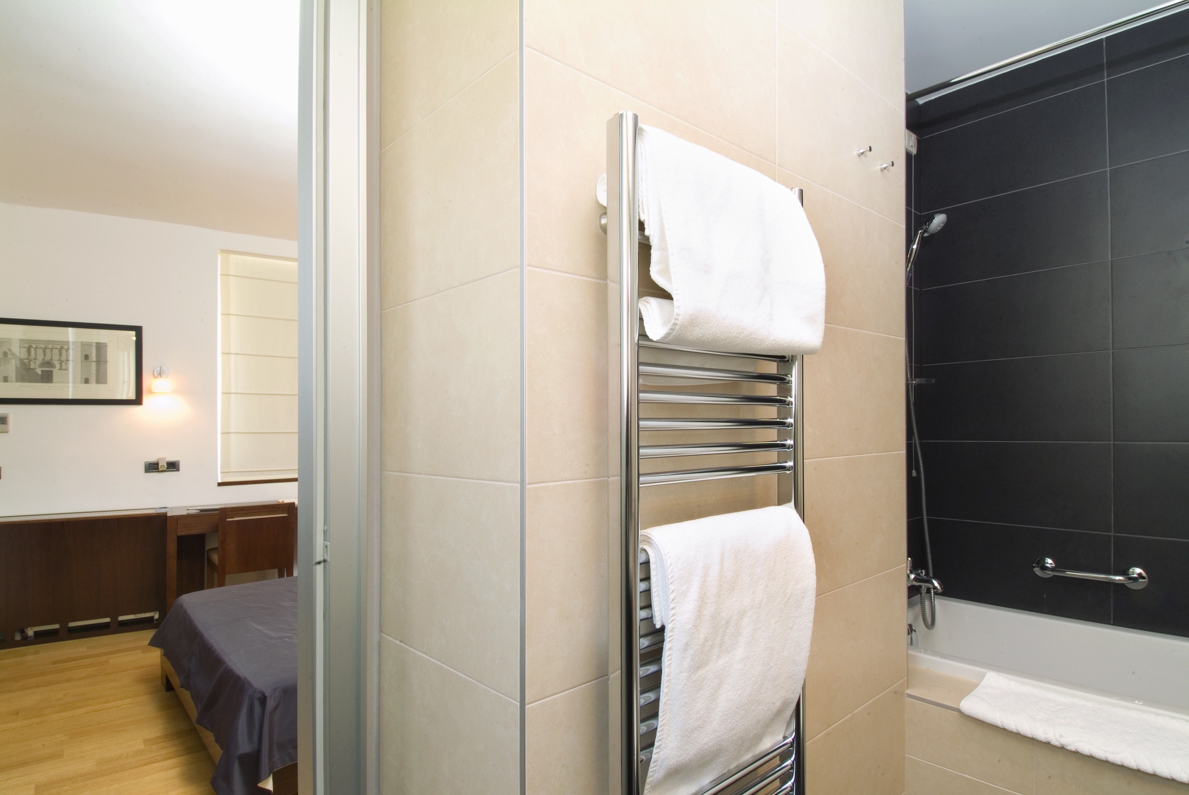 superior double room | bathroom | designer toiletries, hair dryer, bathrobes, slippers