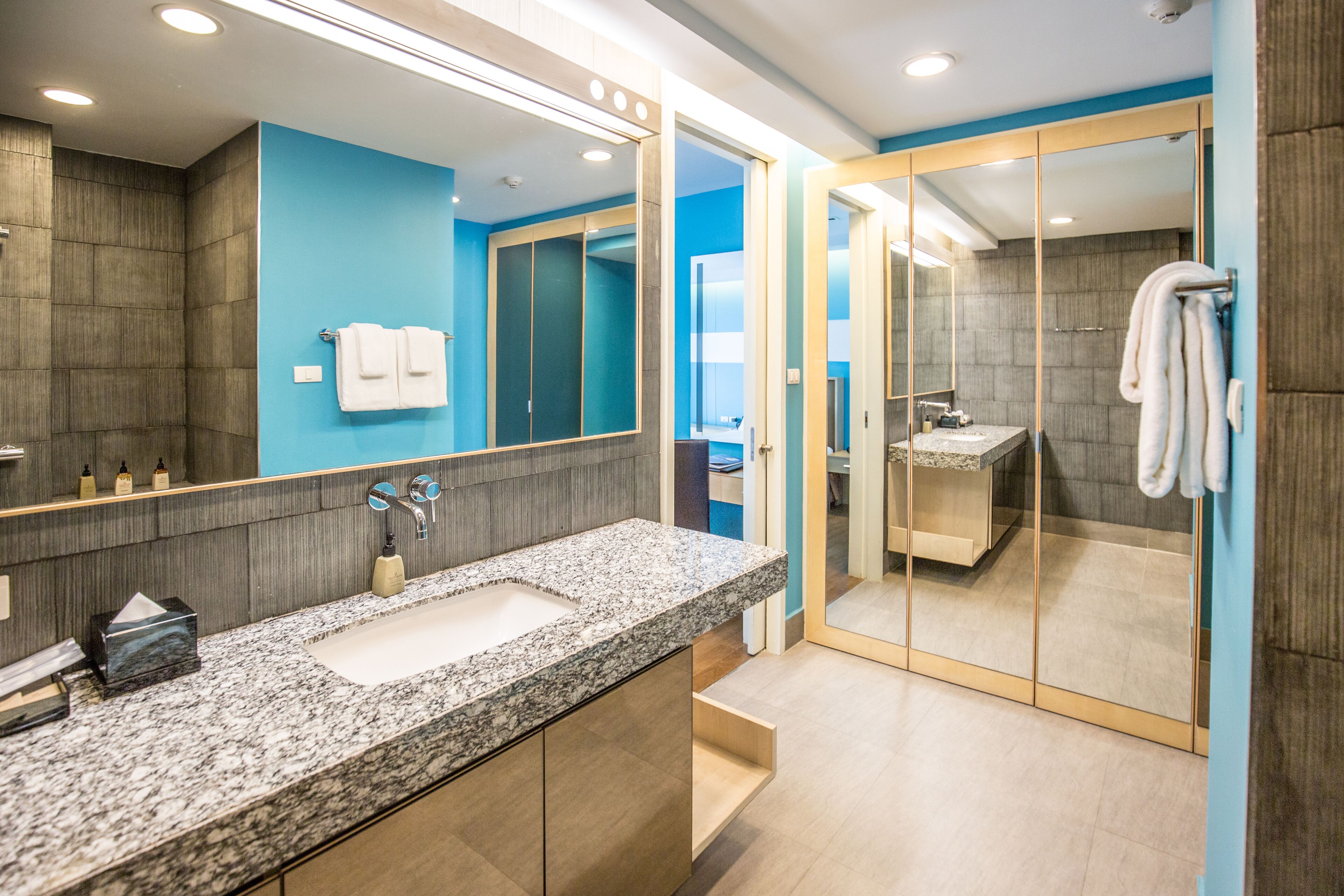 executive suite, 2 bedrooms | bathroom | shower, free toiletries, hair dryer, bathrobes