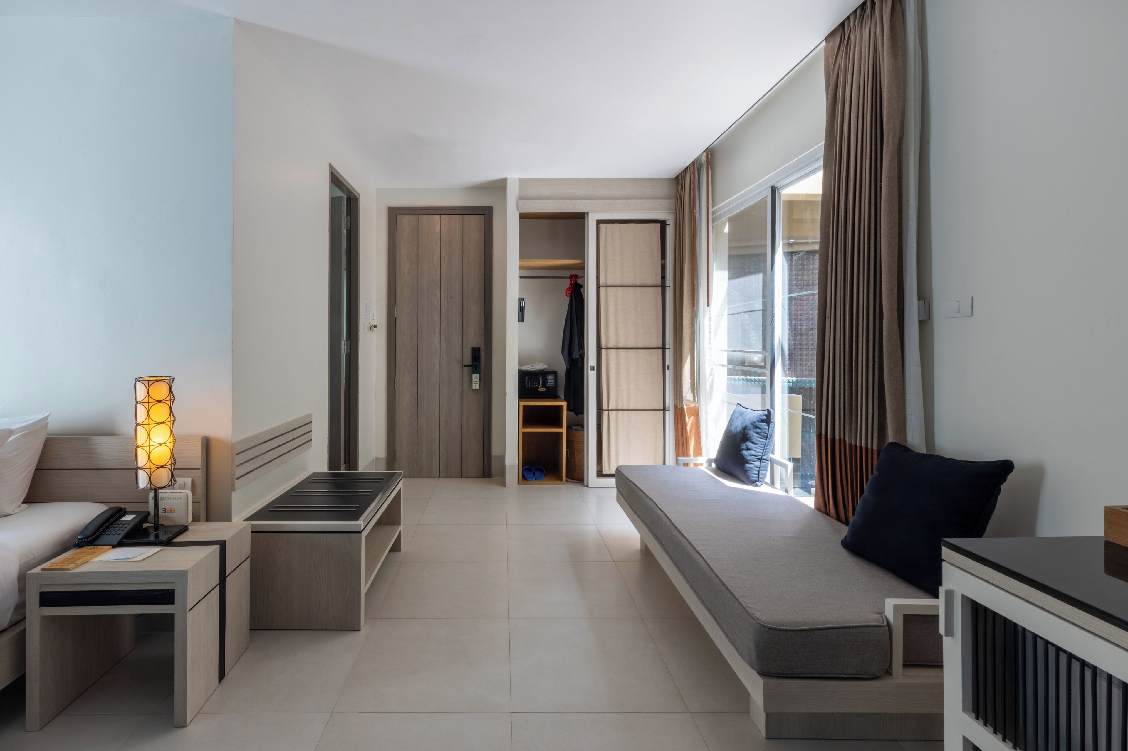 pool access mini suite room | free minibar items, in-room safe, desk, rollaway beds