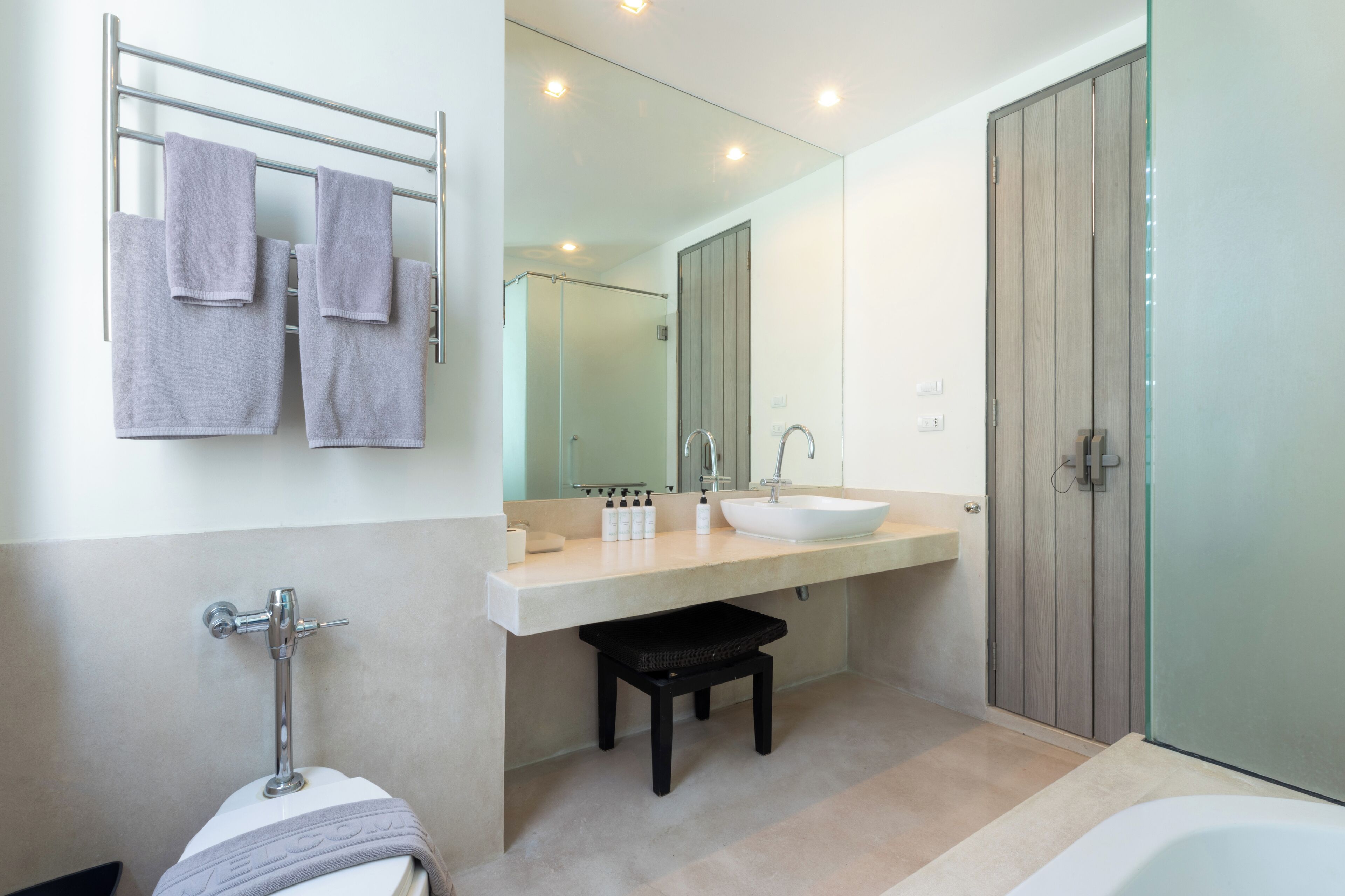 pool access mini suite room | bathroom | free toiletries, slippers, towels