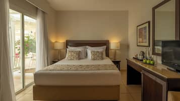 Standard Double Room, Pool View | Select Comfort beds, in-room safe, blackout drapes