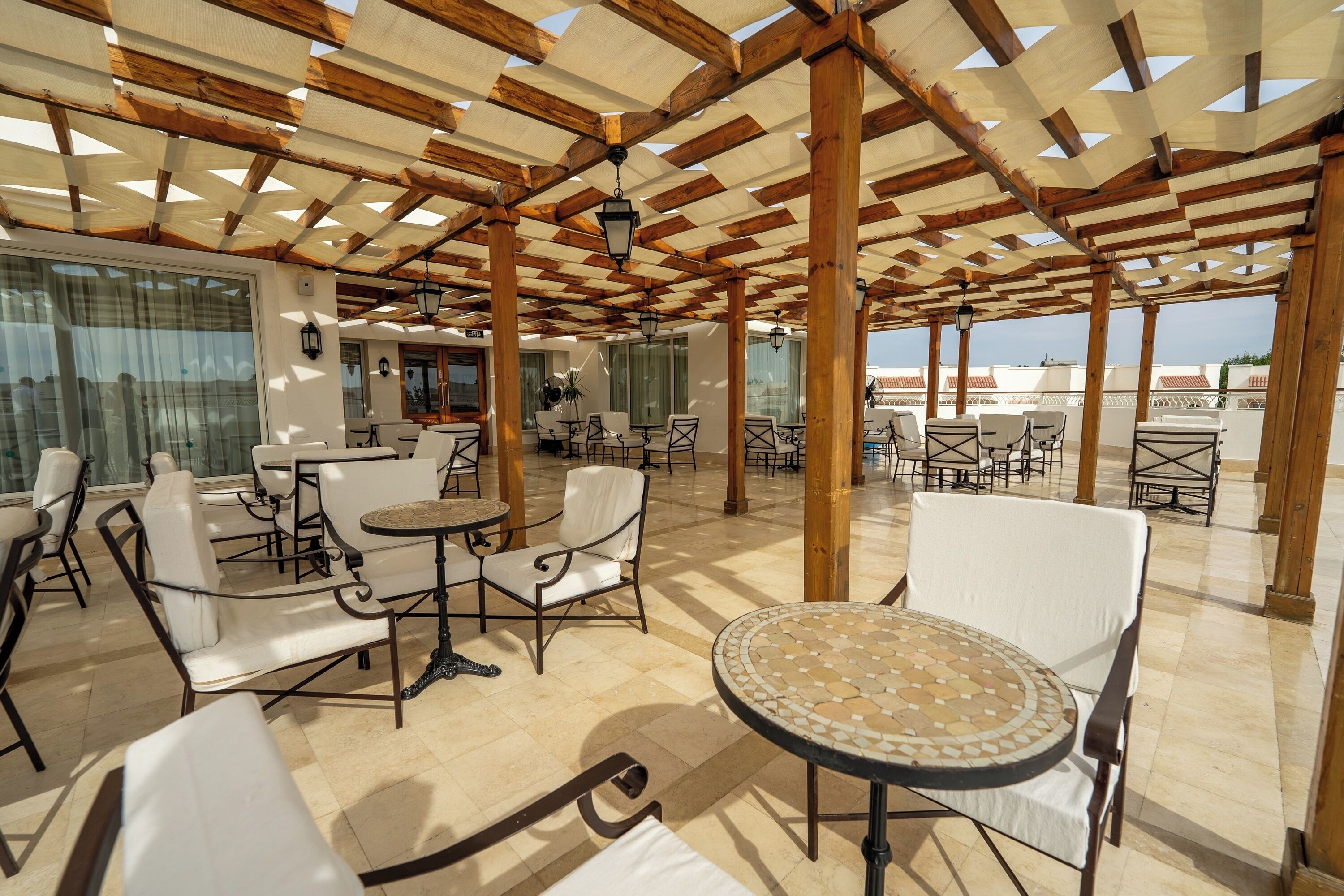 Breakfast, lunch, dinner served; international cuisine 