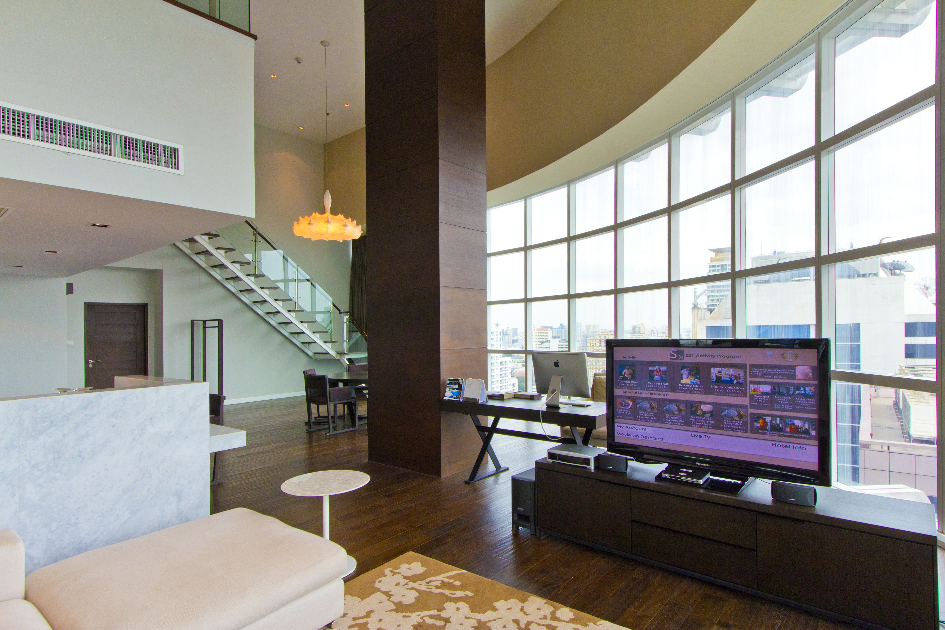 3-bedroom family residential suite | living room | 32-inch lcd tv with satellite channels, tv, pay films