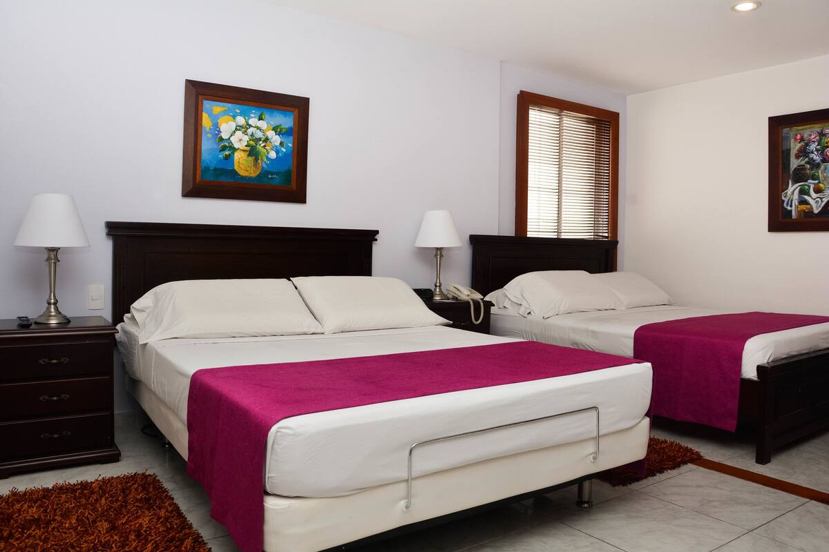 Premium bedding, memory-foam beds, in-room safe, desk