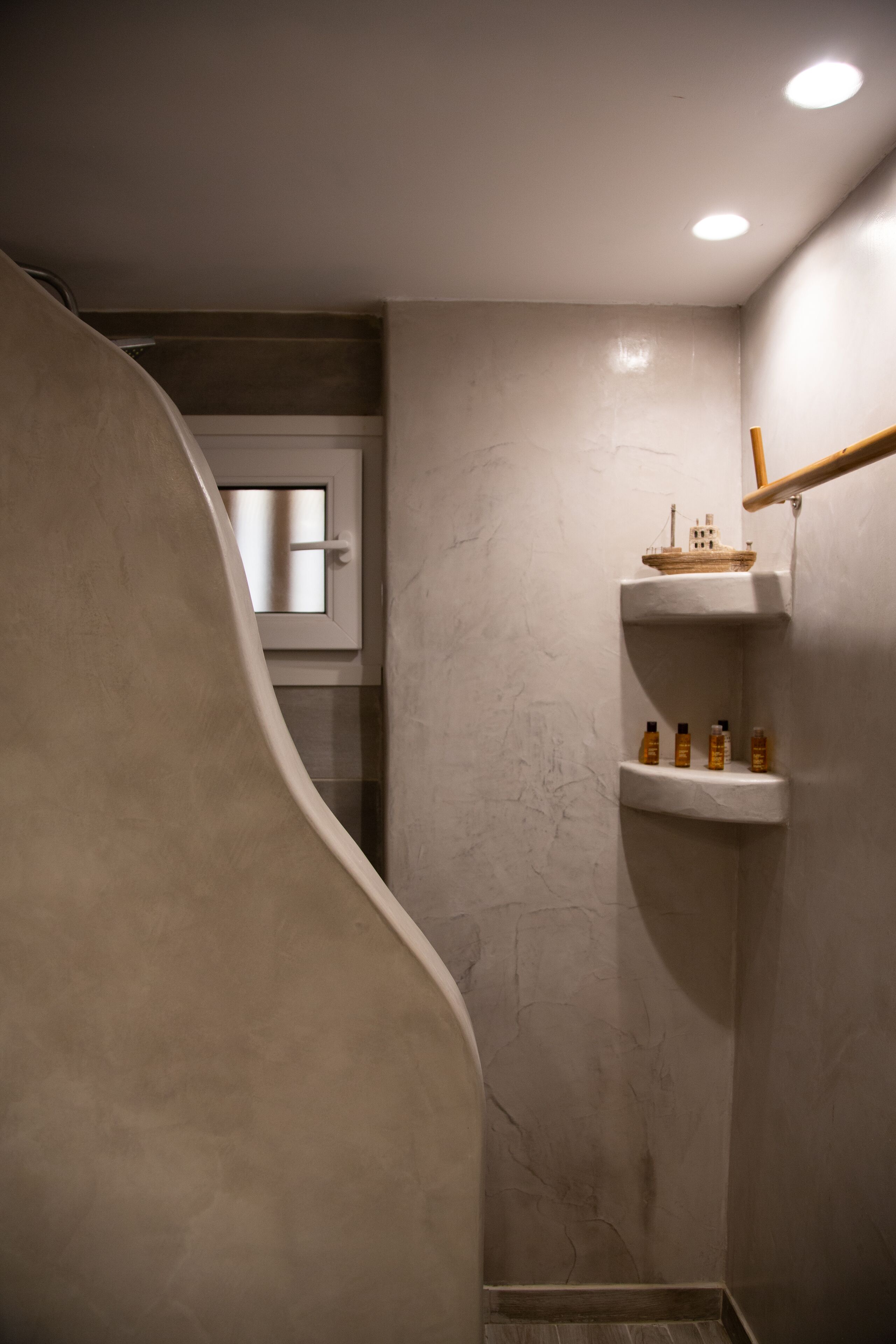 standard double or twin room (semi basement) | bathroom | shower, designer toiletries, hair dryer, bathrobes