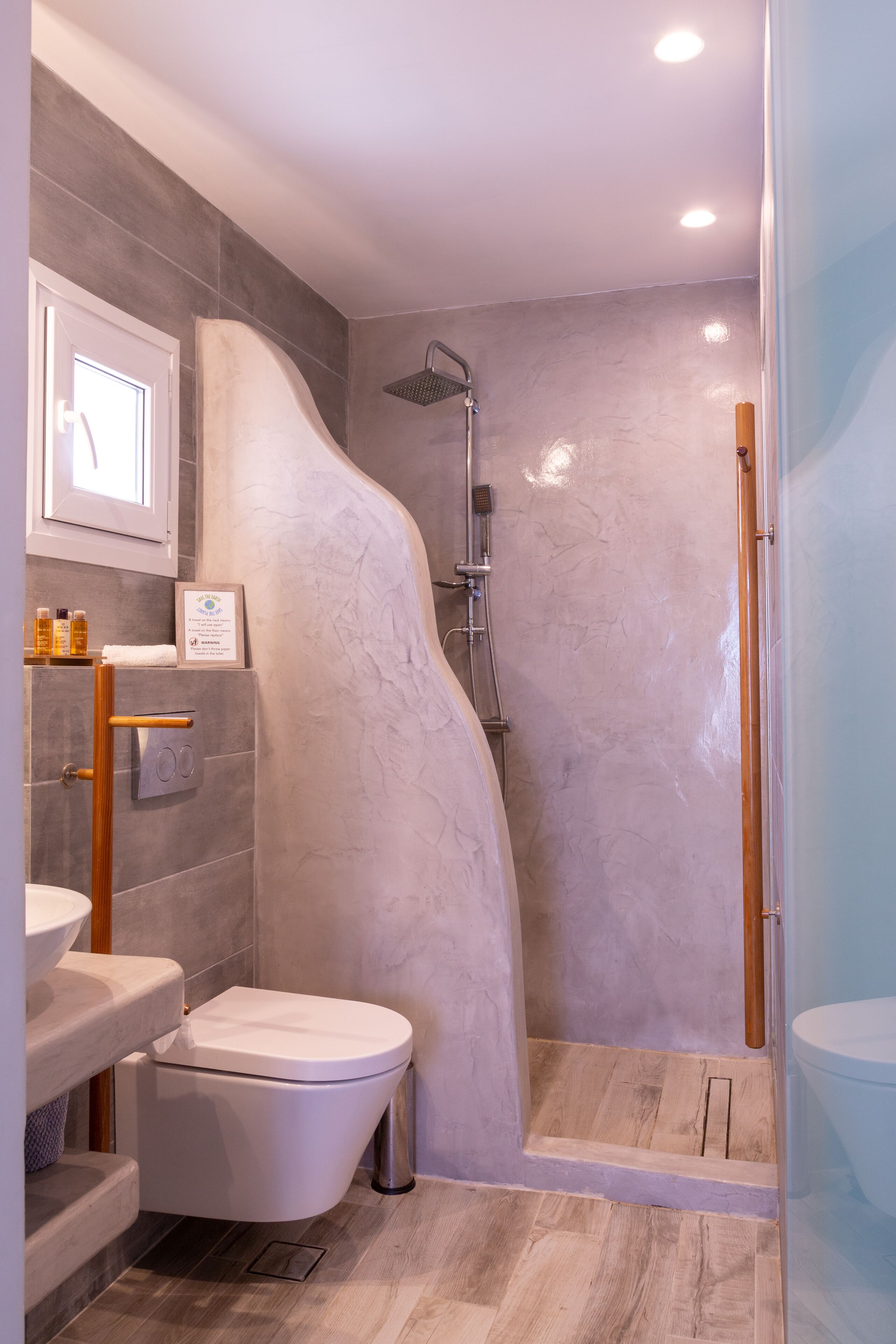 suite, balcony, sea view (glykeria) | bathroom | shower, designer toiletries, hair dryer, bathrobes
