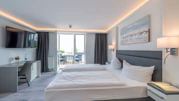 Doppelzimmer, Meerblick | 1 Schlafzimmer, Allergikerbettwaren, Schreibtisch, kostenlose Babybetten