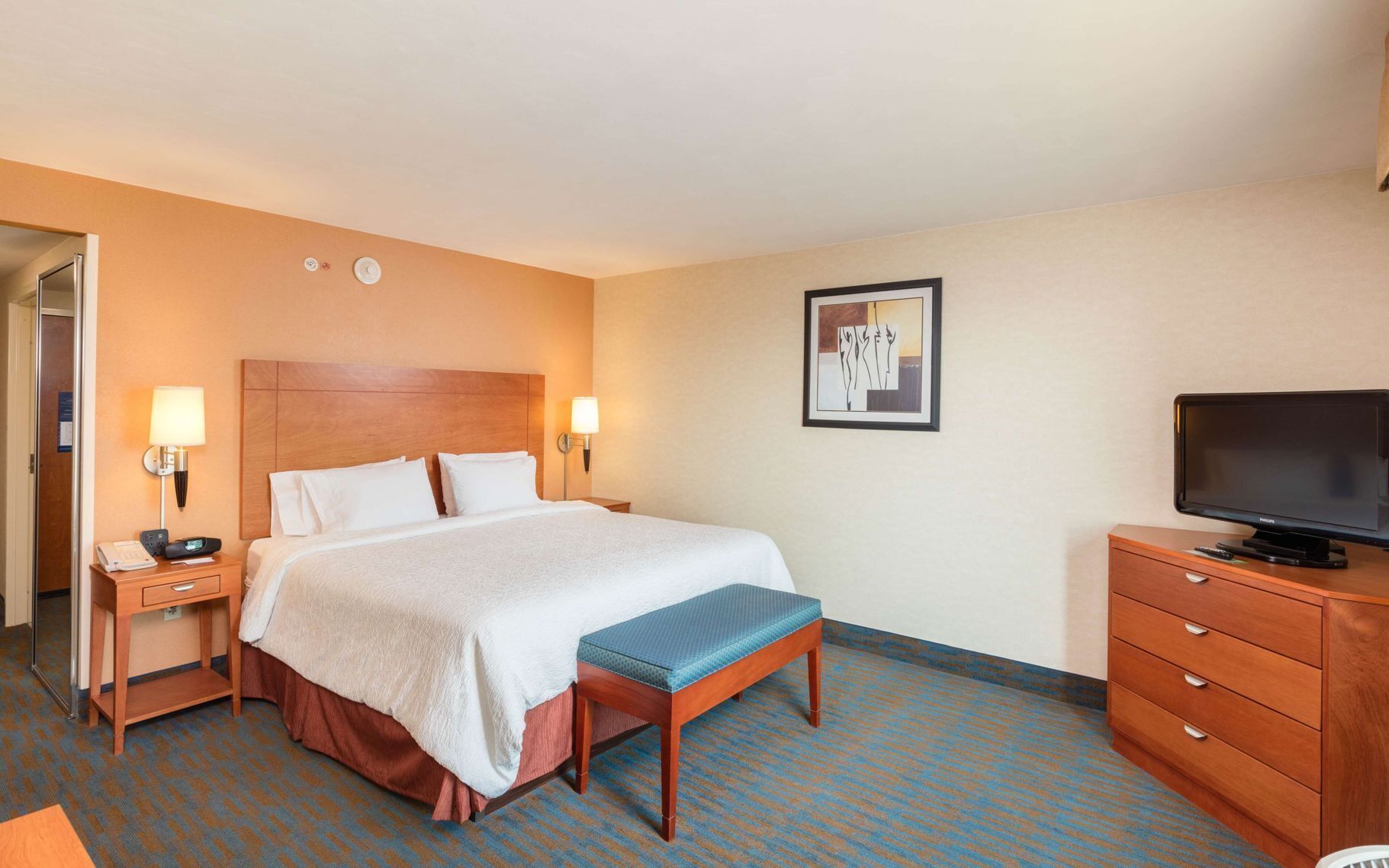 Premium bedding, pillowtop beds, in-room safe, blackout drapes