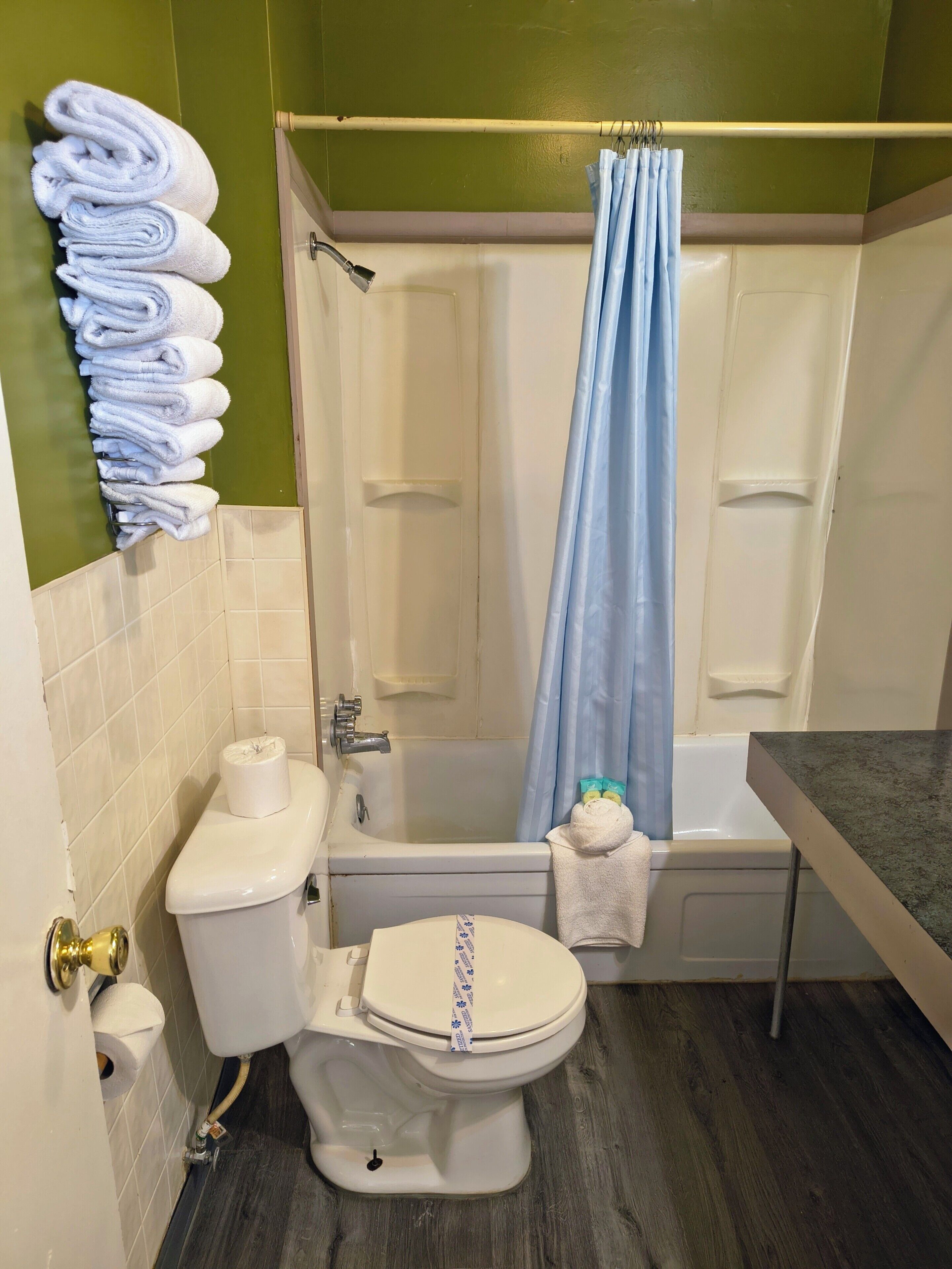 Chambre non-fum., 2 grands lits | Salle de bain | Douche, séchoir à cheveux, serviettes fournies, savon