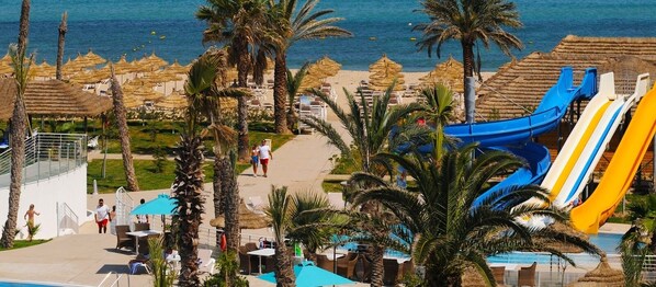 Private beach, sun loungers, beach umbrellas, beach towels
