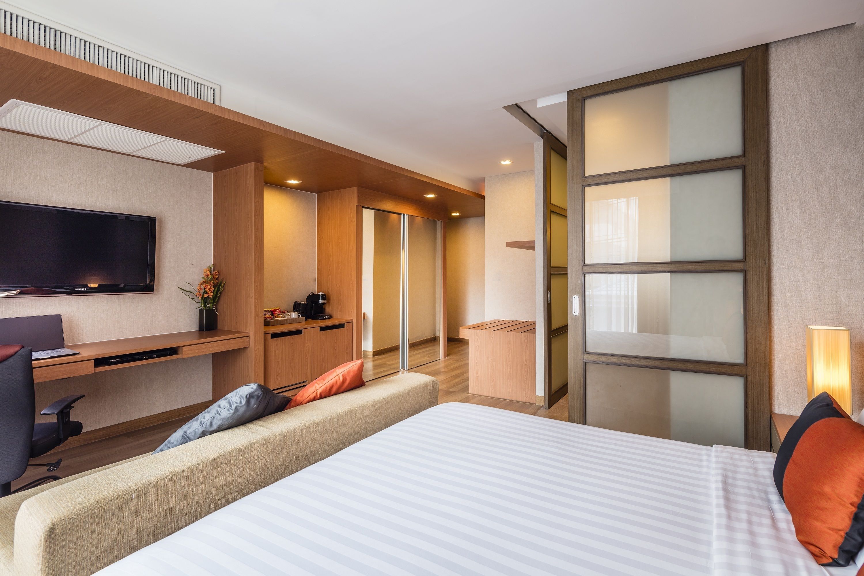 suite | premium bedding, select comfort beds, minibar, in-room safe