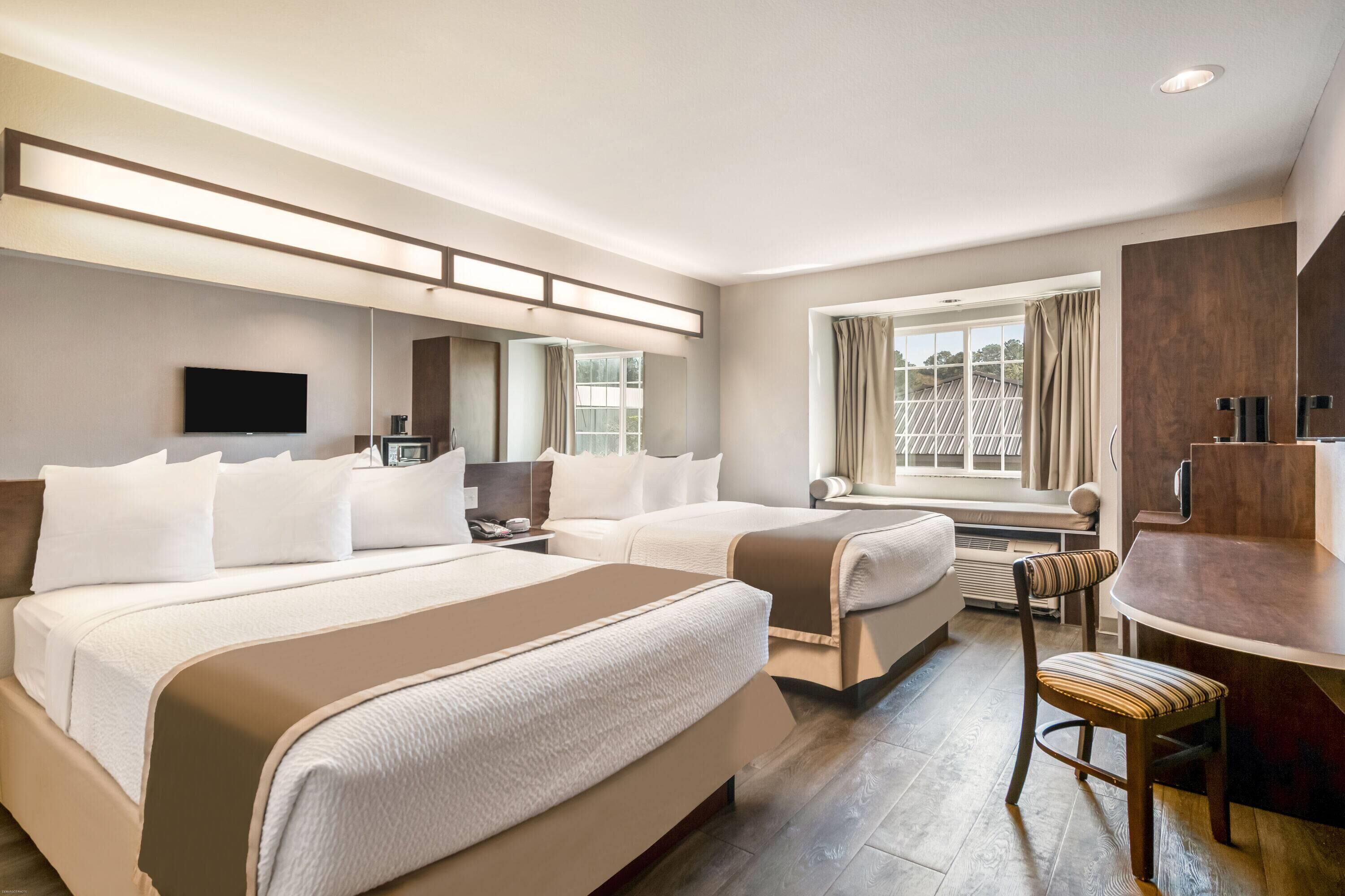 Standard Room, 2 Queen Beds | In-room safe, desk, laptop workspace, iron/ironing board