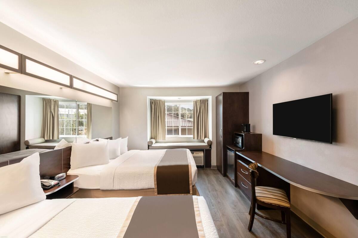 Standard Room, 2 Queen Beds | In-room safe, desk, laptop workspace, iron/ironing board
