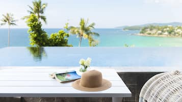 Seaview Pool Villa Romance | Luxe beddengoed, een minibar, een kluis op de kamer