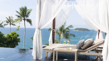 Seaview Pool Villa Romance | Premium bedding, minibar, in-room safe, individually decorated