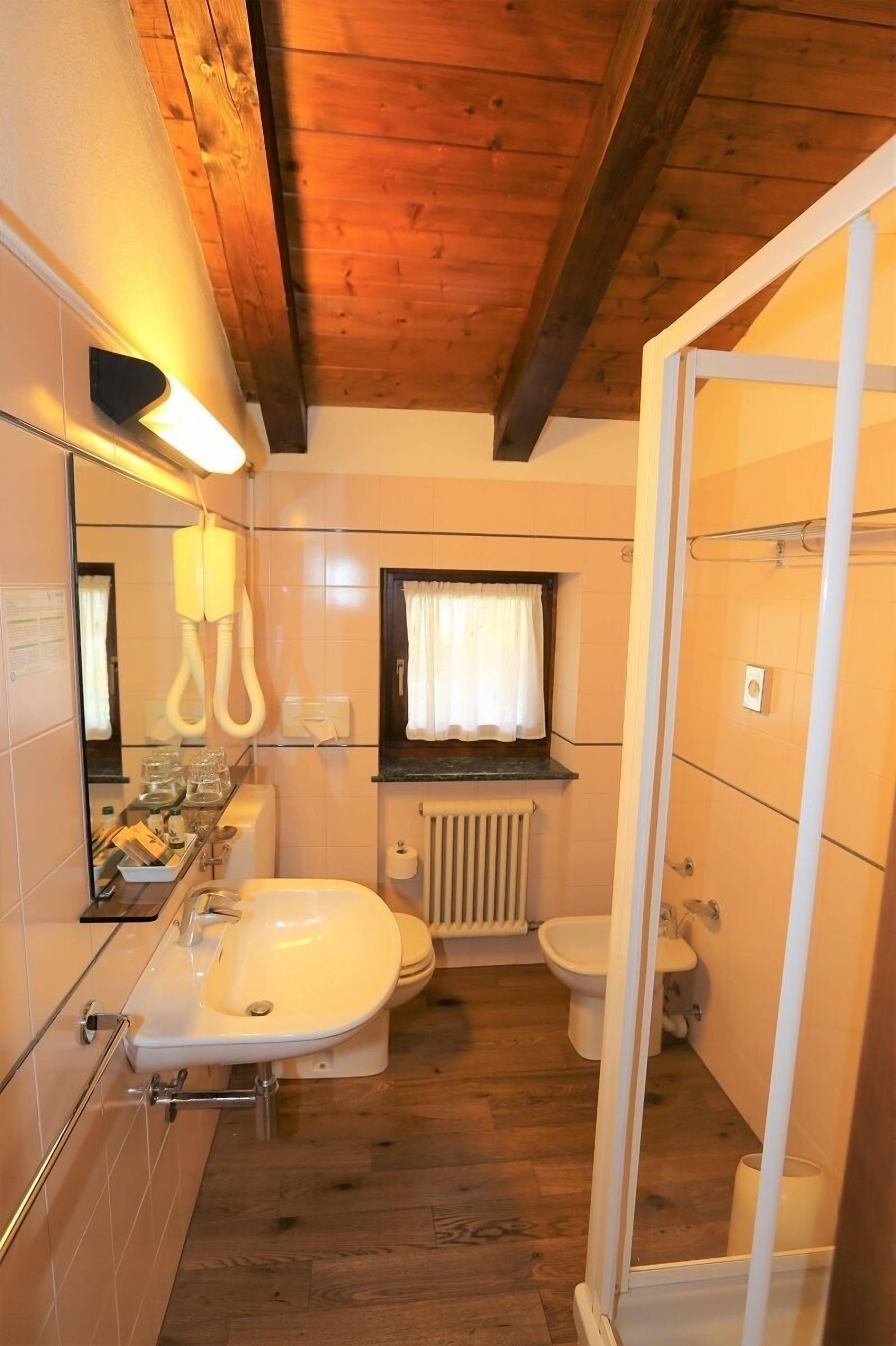 shower, free toiletries, hair dryer, slippers