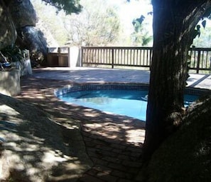 Outdoor pool, pool loungers