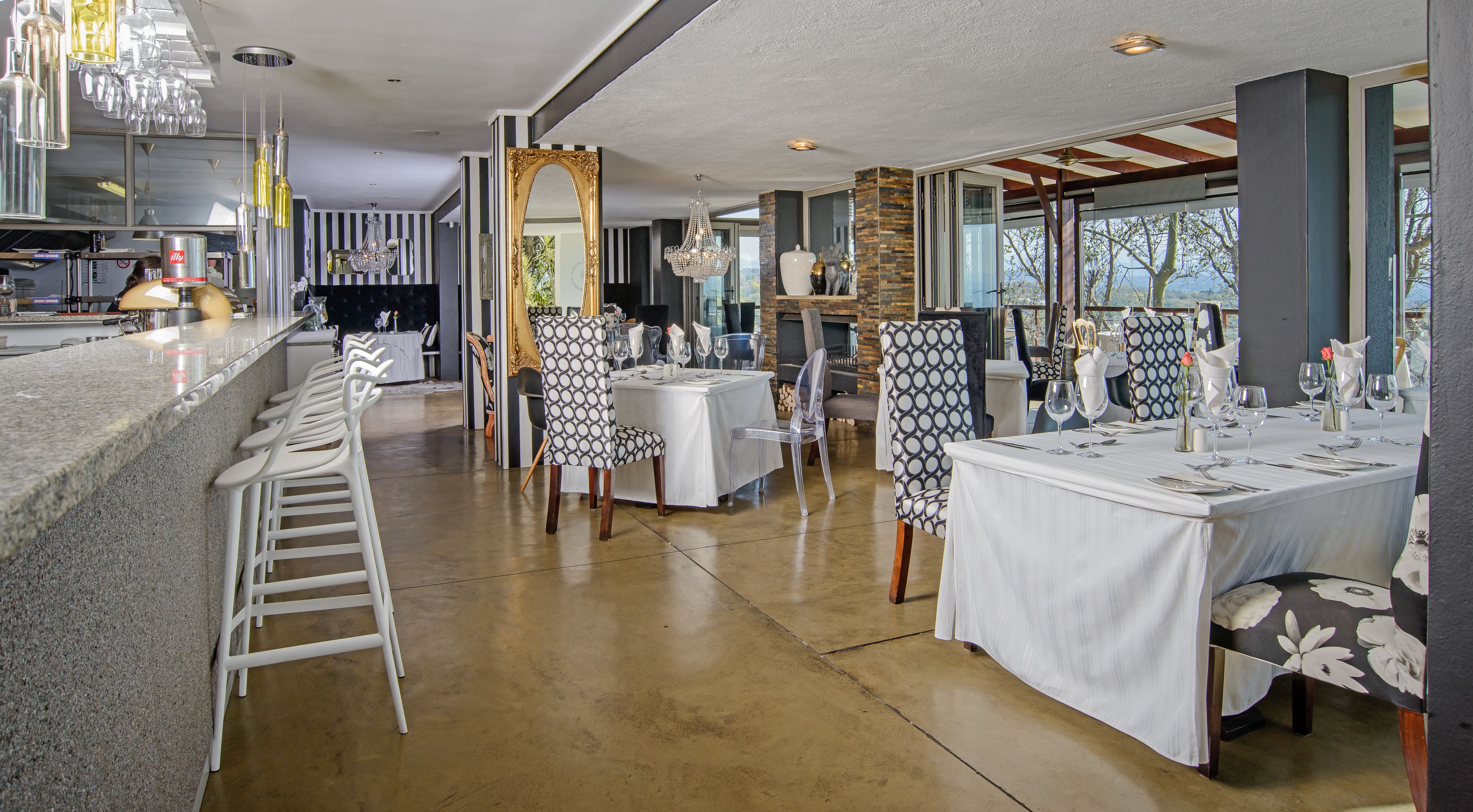 Lunch, dinner served; African cuisine, pool views 