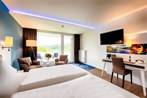 Deluxe Double Room, 1 King Bed, Refrigerator, Lake View | Premium bedding, in-room safe, individually decorated - Seehotel am Stausee (Gerolstein)