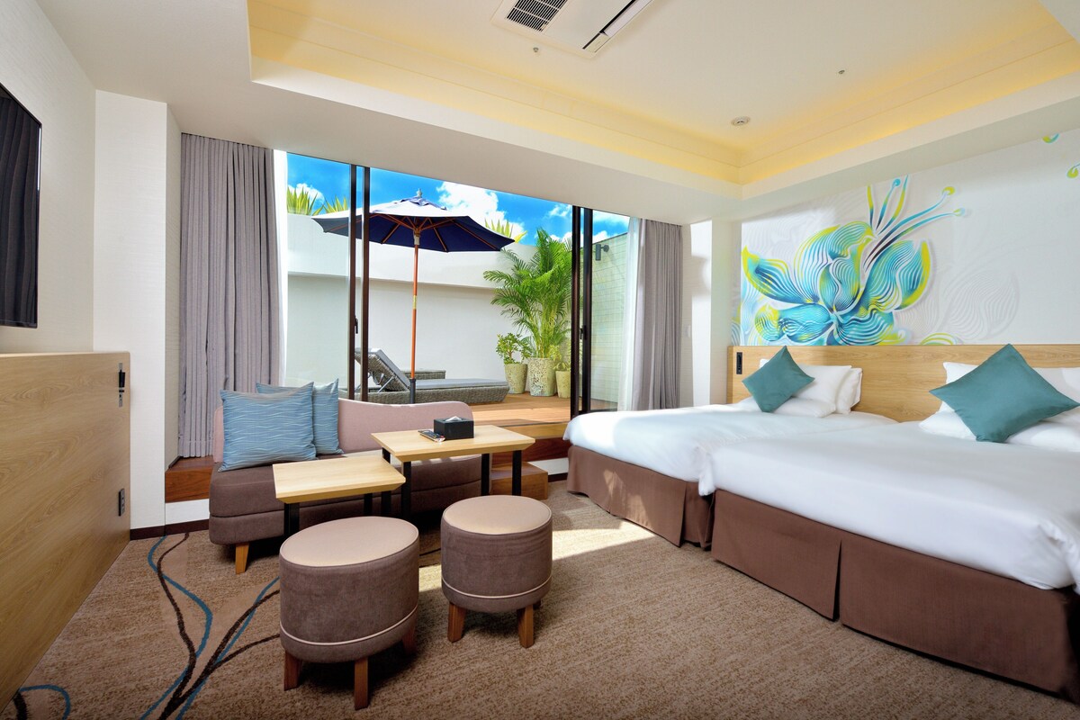 Deluxe Twin Room, Terrace | Pillowtop beds, in-room safe, blackout drapes, WiFi (free)