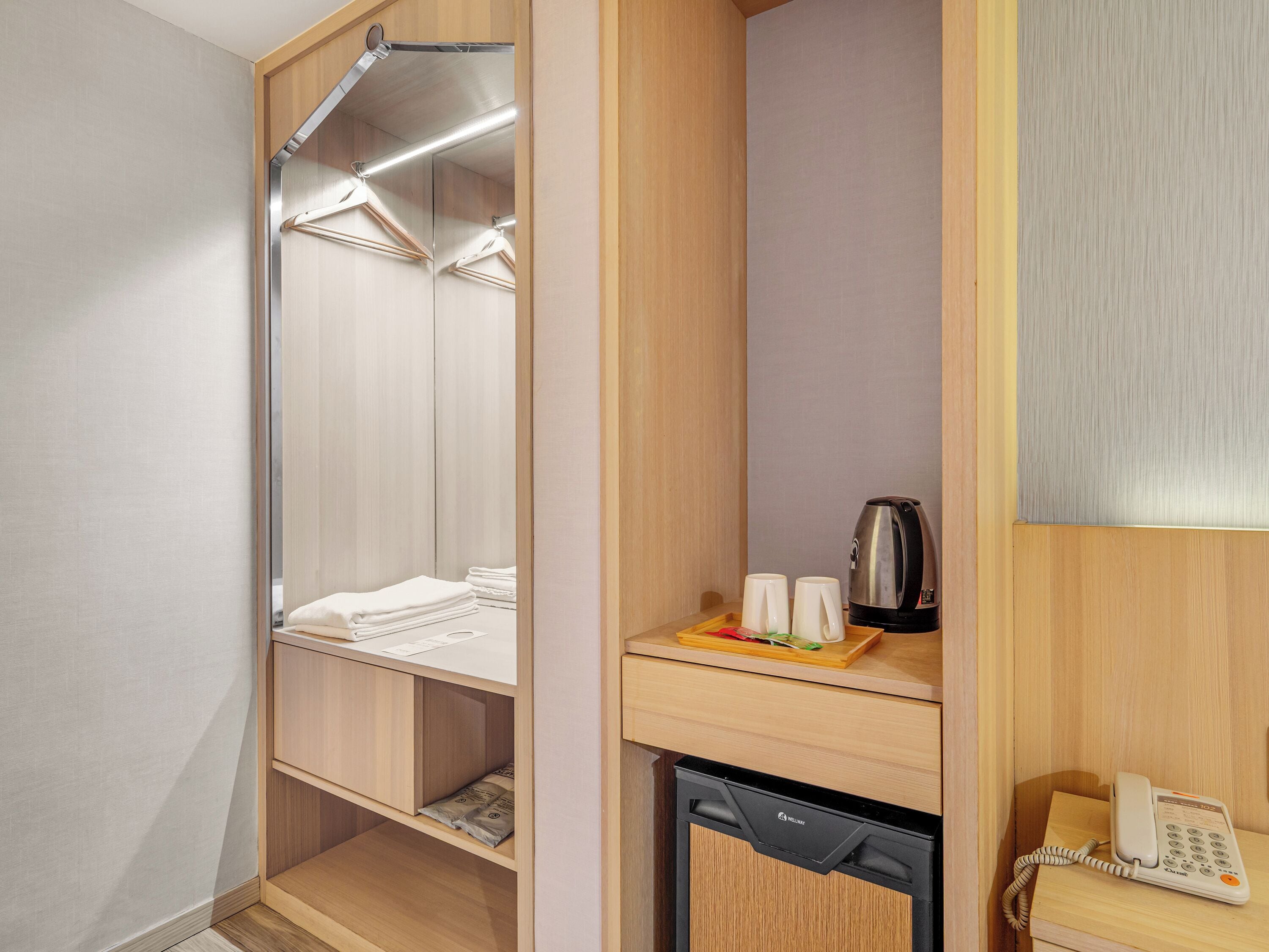 Standard Twin Room, No Windows | Down comforters, minibar, desk, blackout drapes