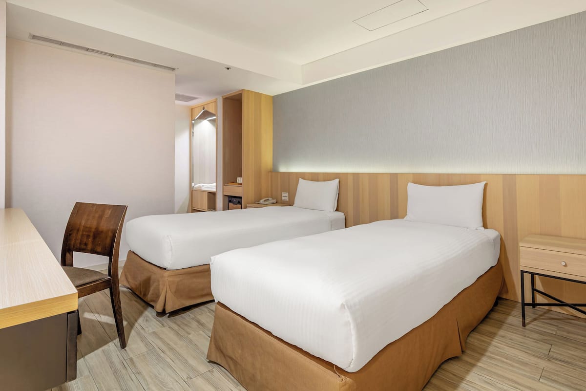 Standard Twin Room, No Windows | Down comforters, minibar, desk, blackout drapes