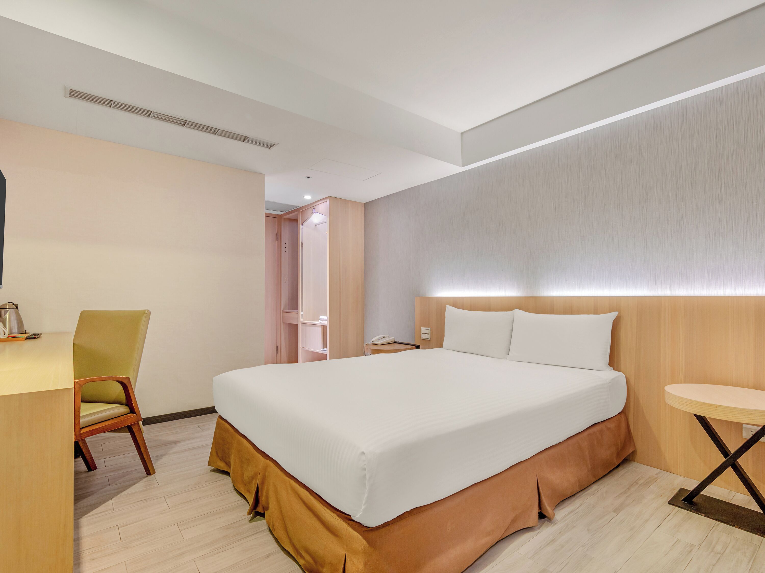 Standard Double Room, No Windows | Down comforters, minibar, desk, blackout drapes