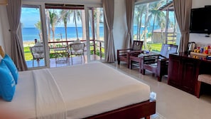 Bangalô luxo, vista para o oceano | 1 quarto, frigobar, cofres nos quartos, escrivaninha