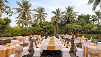 Outdoor banquet area