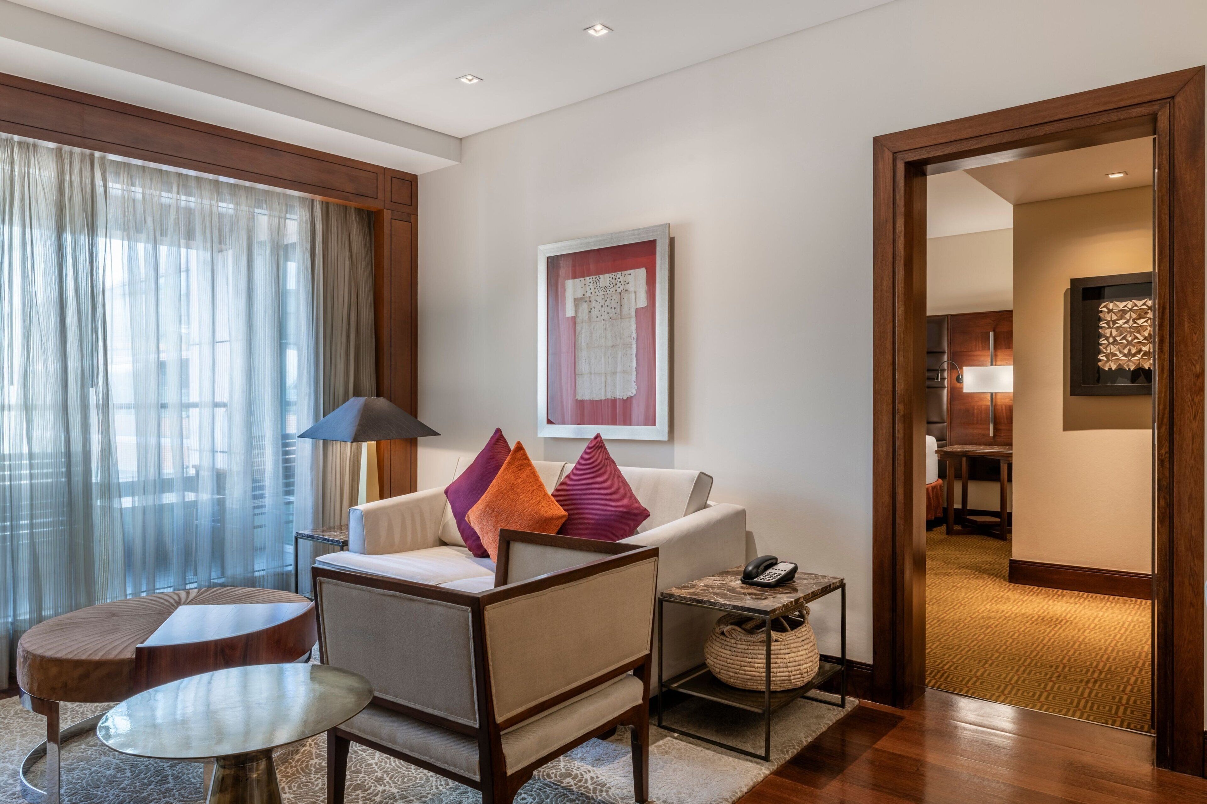 Deluxe Suite, 1 King Bed, Balcony | Living room | Smart TV