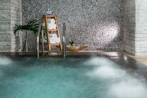 Indoor pool, open 6:00 AM to 10:00 PM, sun loungers