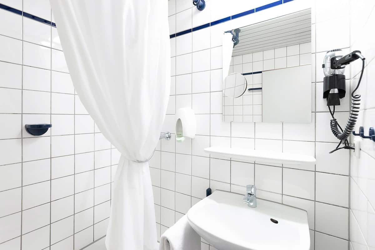 desk, laptop workspace, blackout curtains, free wifi