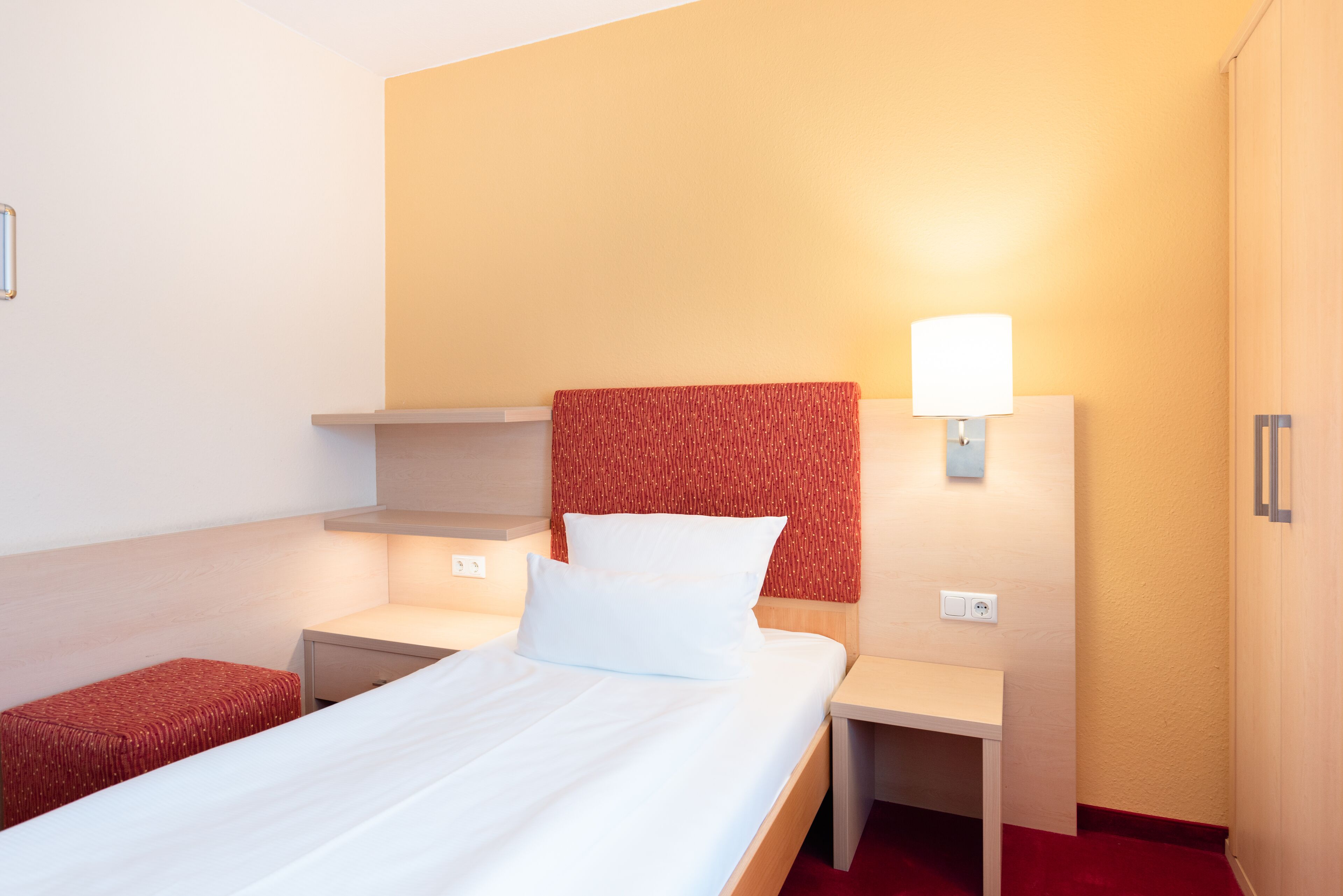 desk, laptop workspace, blackout curtains, free wifi