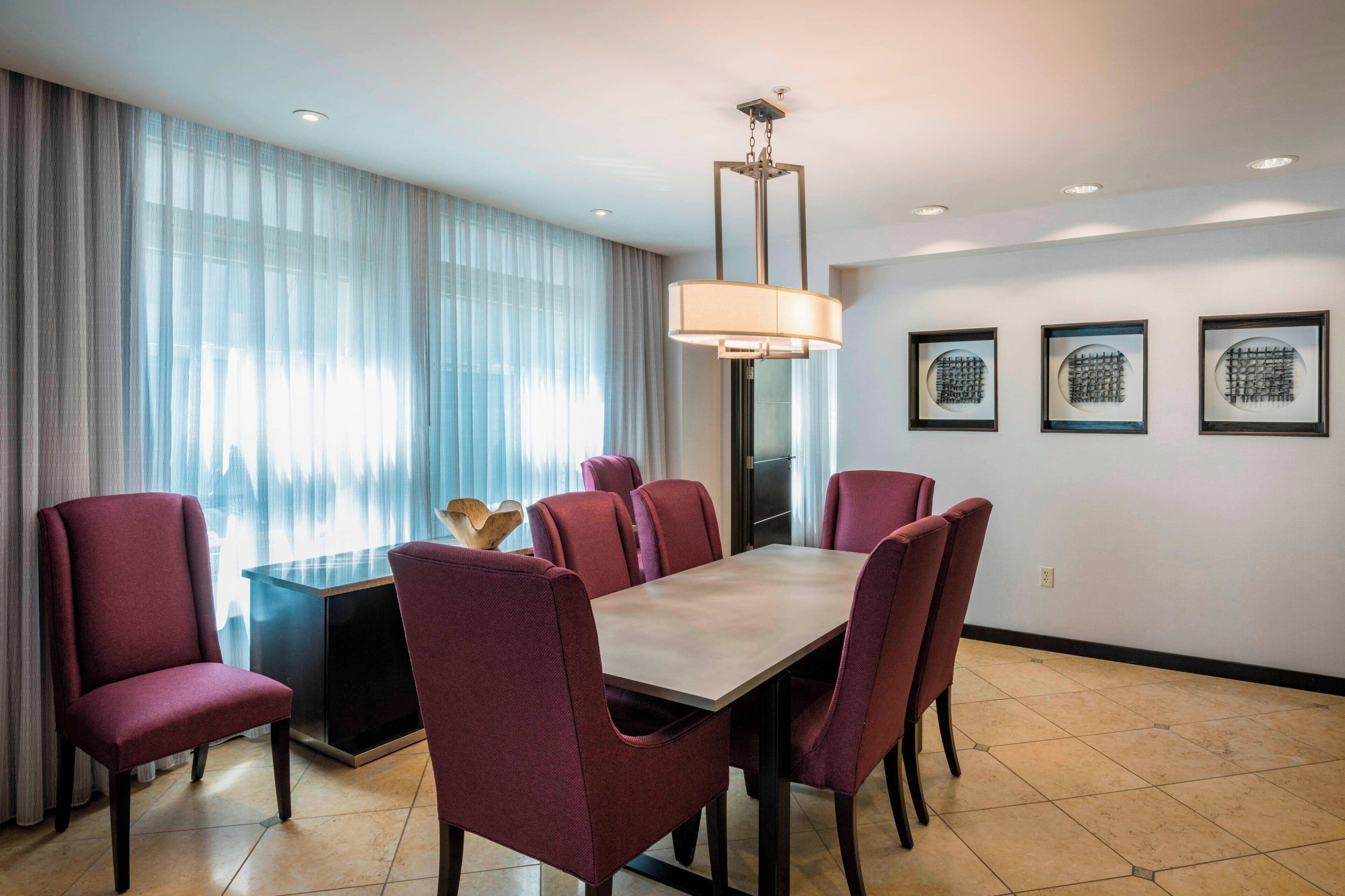 1 bedroom, desk, blackout curtains, iron/ironing board