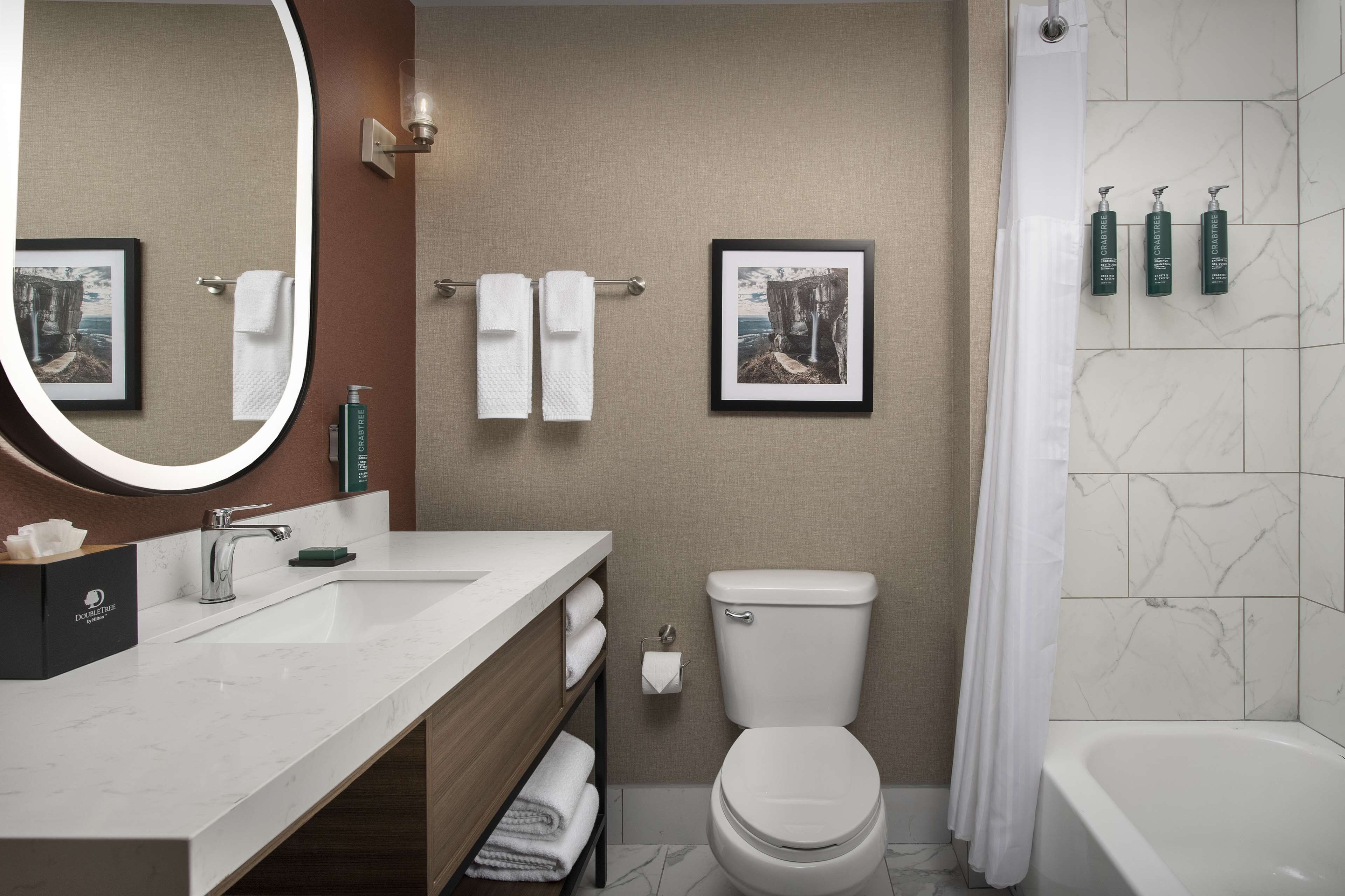 free toiletries, hair dryer, towels