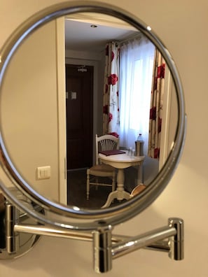 Hair dryer, bathrobes, slippers, towels