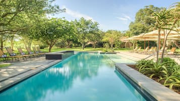 2 outdoor pools, pool umbrellas, sun loungers
