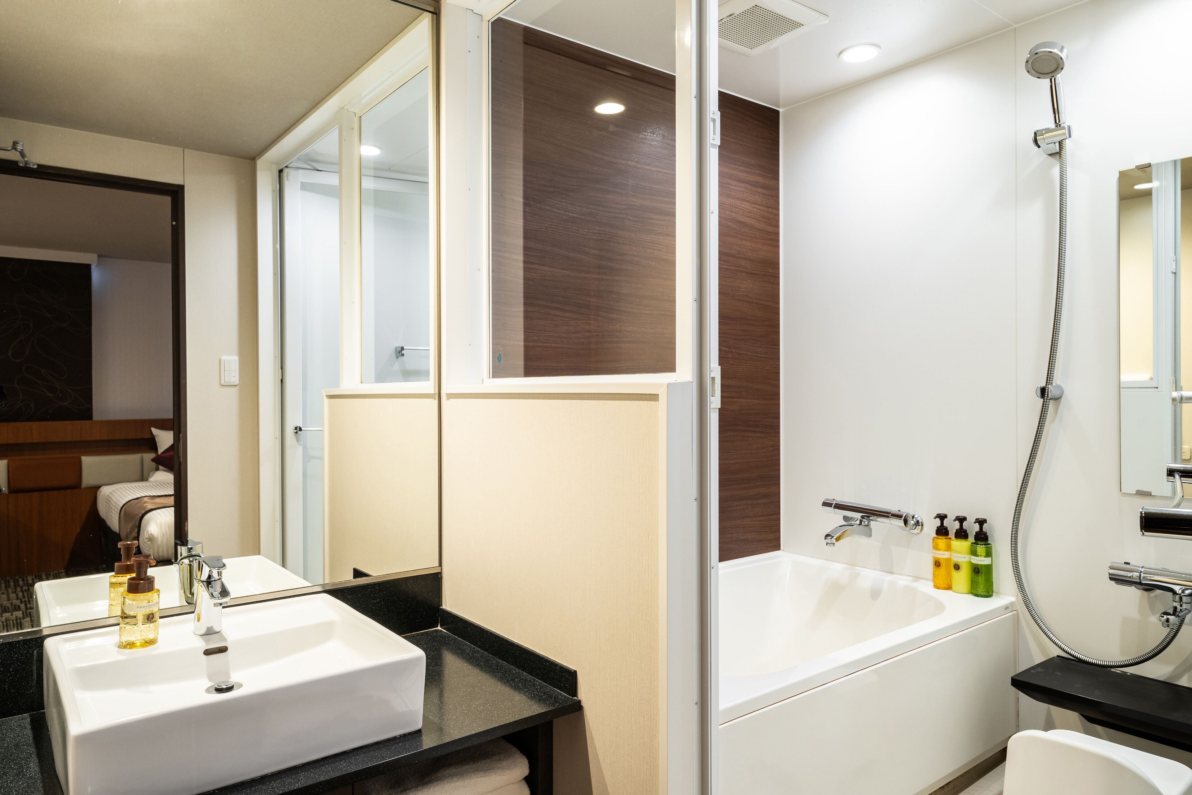 shower, free toiletries, hair dryer, bathrobes