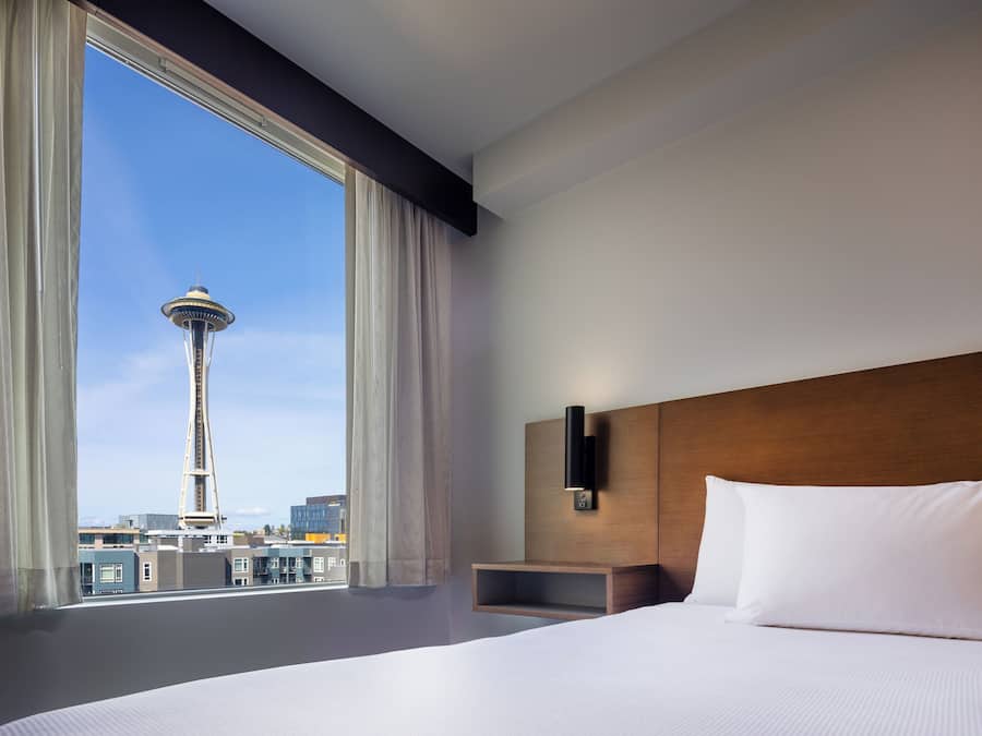 Standard Room, 1 King Bed, Space Needle View | Hypo-allergenic bedding, pillowtop beds, individually decorated