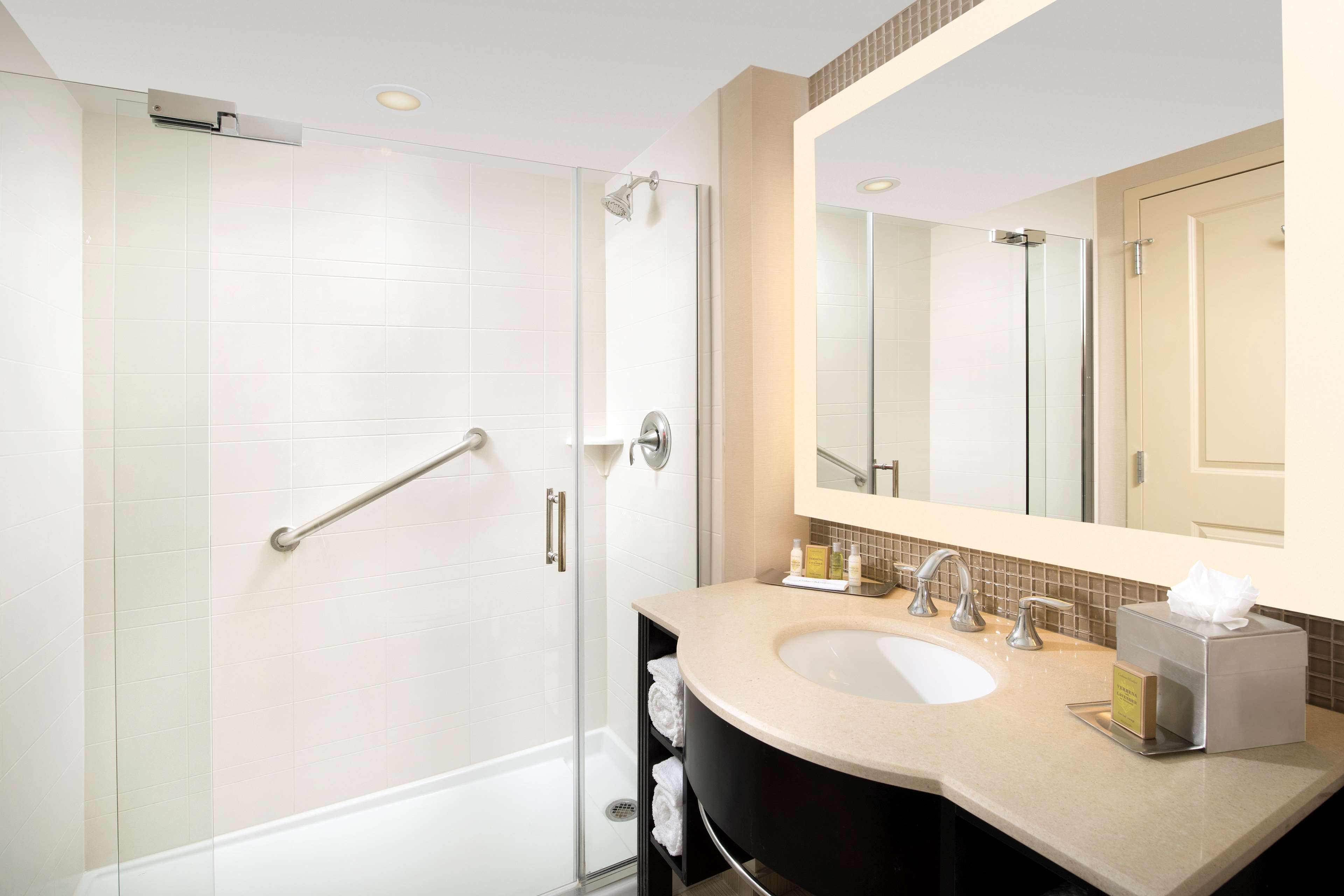 free toiletries, hair dryer, towels