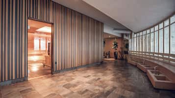 Sauna, bañera de hidromasaje, tratamientos corporales, aromaterapia