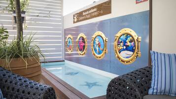 Outdoor pool, open 8:00 AM to 8:00 PM, pool umbrellas, sun loungers