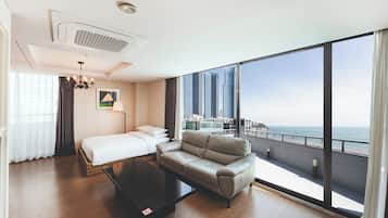 總統套房, 海景 | 1 間臥室、高級寢具、羽絨被、記憶床墊