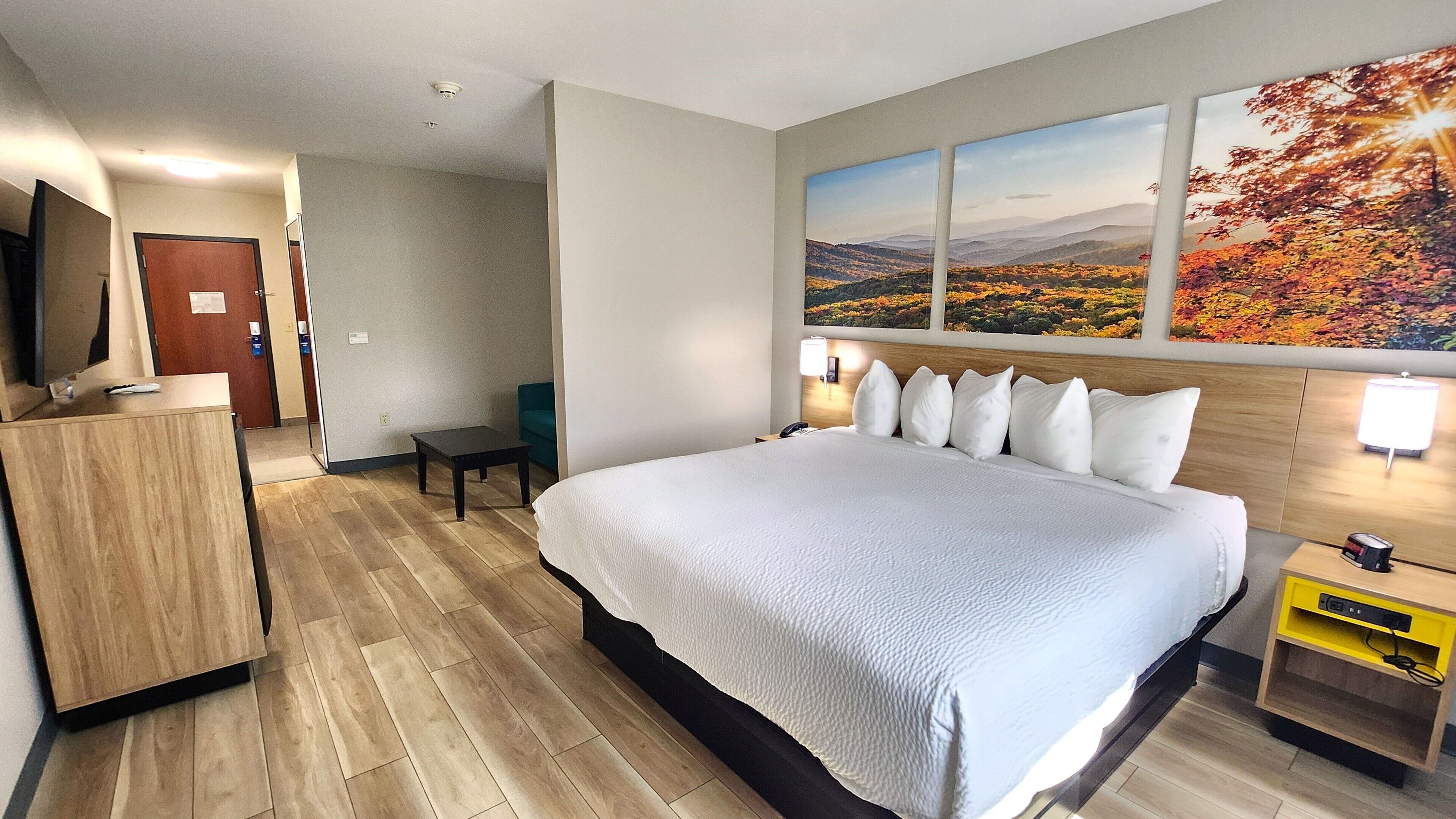 studio suite, 1 king bed, non smoking | desk, laptop workspace, iron/ironing board, free cots/infant beds